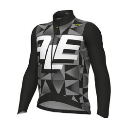 ALÉ Cycling winter long sleeve jersey - PR-E MULTIVERSO - black/white