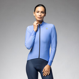 ALÉ Cycling winter long sleeve jersey - KLIMATIK K-IDRO - light blue