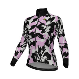 ALÉ Cycling winter long sleeve jersey - PR-E FLOWER - pink