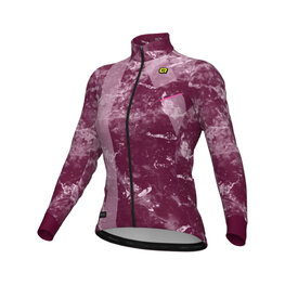 ALÉ Cycling winter long sleeve jersey - PR-E ICY - bordeaux/white