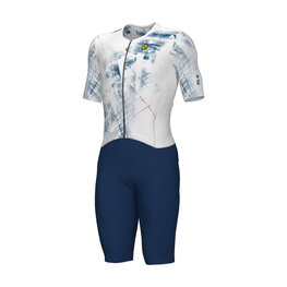 ALÉ Cycling skinsuit - MIRROR PR-E - white/blue