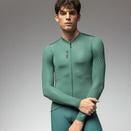 ALÉ Cycling summer long sleeve jersey - COLOR BLOCK PRAGMA - green