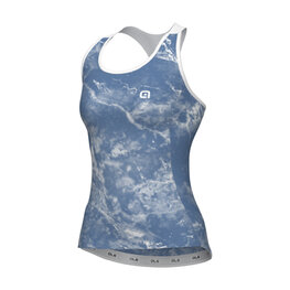 ALÉ Cycling sleeveless jersey - MARBLE PRAGMA - light blue/white