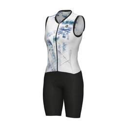 ALÉ Cycling skinsuit - MIRROR PRAGMA - white/light blue/black