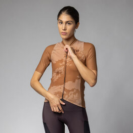 ALÉ Cycling short sleeve jersey - KRAKATOA OFF ROAD - GRAVEL - brown