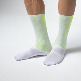 ALÉ Cyclingclassic socks - TYPHOON - white/yellow