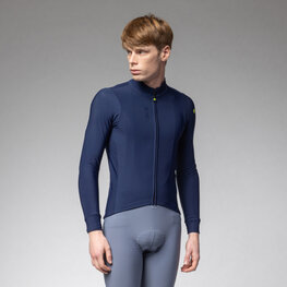 ALÉ Cycling winter long sleeve jersey - PRAGMA FONDO 3.0 - blue