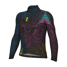 ALÉ Cycling winter long sleeve jersey - PRAGMA ZANZIBAR - black/multicolour