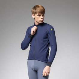 ALÉ Cycling windproof jacket - PRAGMA FONDO 3.0 - blue/black