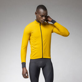 ALÉ Cycling windproof jacket - PRAGMA FONDO 3.0 - yellow/black