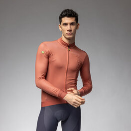 ALÉ Cycling winter long sleeve jersey - PR-E FOLLOW ME 2.0 - brown