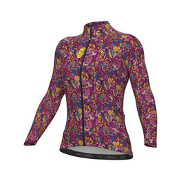 ALÉ Cycling winter long sleeve jersey - PRAGMA FLOWERY LADY - pink/multicolour