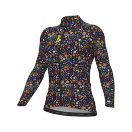 ALÉ Cycling winter long sleeve jersey - PRAGMA FLOWERY LADY - blue/multicolour