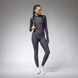 ALÉ Cycling long bib trousers - R-EV1 VOLTAGE - anthracite