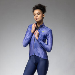 ALÉ Cycling windproof jacket - PR-E KNITTED - blue