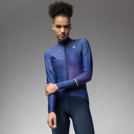 ALÉ Cycling winter long sleeve jersey - PR-E STELLAR LADY - blue