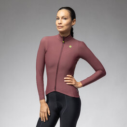 ALÉ Cycling winter long sleeve jersey - R-EV1 WARM RACE 2.0 LADY - brown