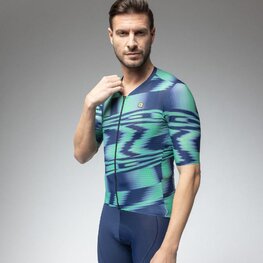 ALÉ Cycling short sleeve jersey - TECHNO PR-E - green/blue