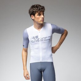 ALÉ Cycling short sleeve jersey - PR-E MEGABYTE 2.0 - white/blue