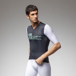 ALÉ Cycling short sleeve jersey - PR-E MEGABYTE 2.0 - black/white