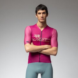 ALÉ Cycling short sleeve jersey - PR-E MEGABYTE 2.0 - bordeaux
