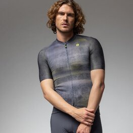 ALÉ Cycling short sleeve jersey - OFF ROAD - GRAVEL TRACCIA - black/yellow/purple