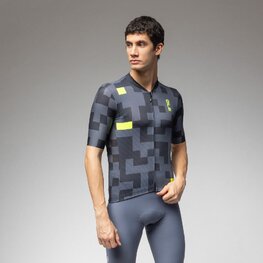 ALÉ Cycling short sleeve jersey - PRAGMA PIXEL - grey/black
