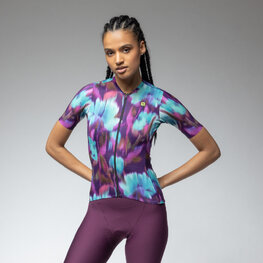 ALÉ Cycling short sleeve jersey - JARDIN 2.0 PR-E - purple/blue