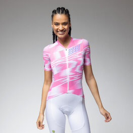 ALÉ Cycling short sleeve jersey - TECHNO PR-E - pink/white