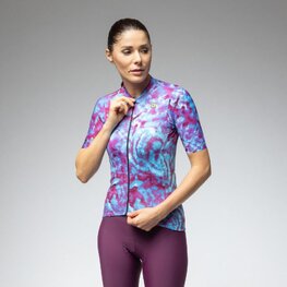 ALÉ Cycling short sleeve jersey - PR-E CLOROFILLA - blue/purple