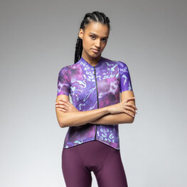 ALÉ Cycling short sleeve jersey - PRAGMA LINFA - purple/blue