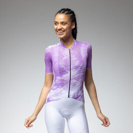 ALÉ Cycling short sleeve jersey - PR-E FAN - white/purple