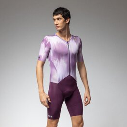 ALÉ Cycling skinsuit - ARGON PR-E - purple/white