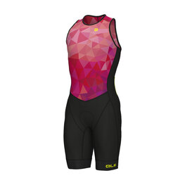 ALÉ Cycling skinsuit - TRIATHLON TRIPLE - pink/black