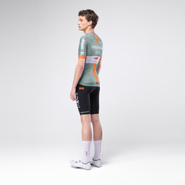 GOBIK Cycling short sleeve jersey - ODYSSEY NETCOMPANY INEOS 26 - green/orange