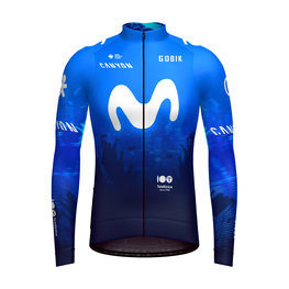 GOBIK Cycling winter long sleeve jersey - HYDER MOVISTAR TEAM 2024 - blue/white