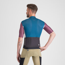 SPORTFUL Cycling short sleeve jersey - SUPERGIARA LOGO - blue/bordeaux