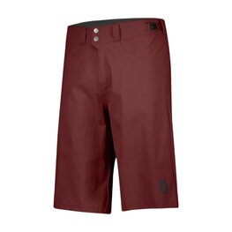 SCOTT Cycling shorts without bib - TRAIL FLOW W/PAD - red