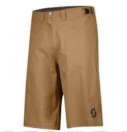 SCOTT Cycling shorts without bib - TRAIL FLOW W/PAD - brown