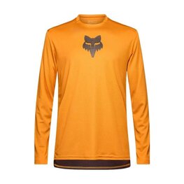 FOX Cycling summer long sleeve jersey - RANGER LS HEAD - brown