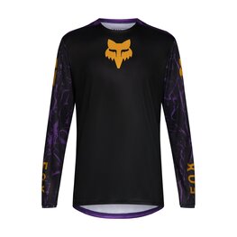 FOX Cycling summer long sleeve jersey - RANGER IMAGE PRINT LS - black/purple