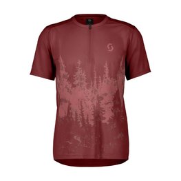 SCOTT Cycling short sleeve jersey - TRAIL FLOW ZIP W - red