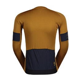 SCOTT Cycling summer long sleeve jersey - ENDURANCE PRO - brown/blue