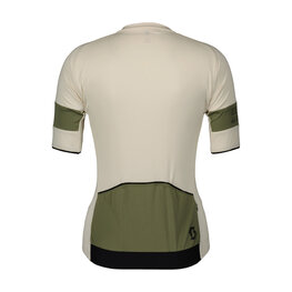 SCOTT Cycling short sleeve jersey - ENDURANCE PRO W - beige/green