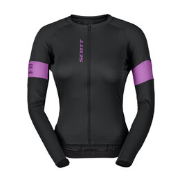 SCOTT Cycling summer long sleeve jersey - ENDURANCE PRO - black/purple