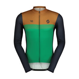 SCOTT Cycling summer long sleeve jersey - RC TEAM - green/blue/brown
