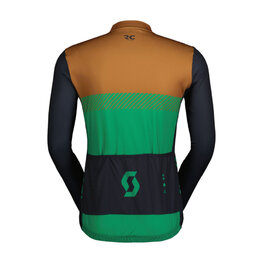 SCOTT Cycling summer long sleeve jersey - RC TEAM - green/blue/brown