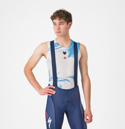 CASTELLI Cycling tank top - PRO MESH QUICK STEP 2025 - white/blue