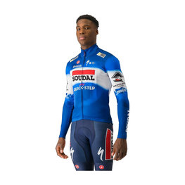 CASTELLI Cycling winter long sleeve jersey - SOUDAL QUICK-STEP 2024 THERMAL - blue/white/red