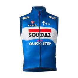 CASTELLI Cycling gilet - SOUDAL QUICK-STEP 2024 PRO LIGHT WIND - blue/white/red